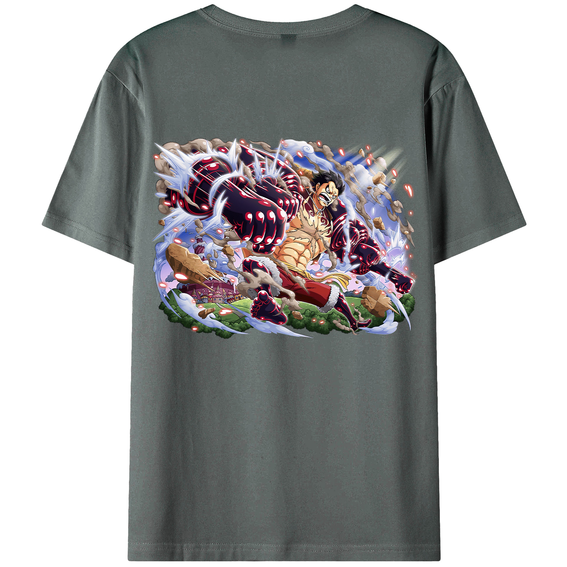 ワンピース モンキー・D・ルフィ ONE PIECE Monkey D. Luffy 綿100％半袖Tシャツ（背面プリント）